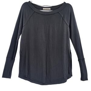 We The Free Dark Gray Viscose Blend Long Sleeve Knit Sweater Women's Size S